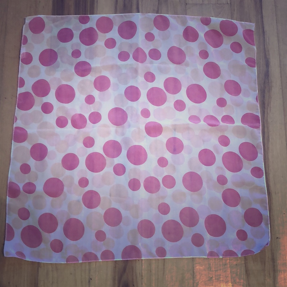 Pink polka dot scarf